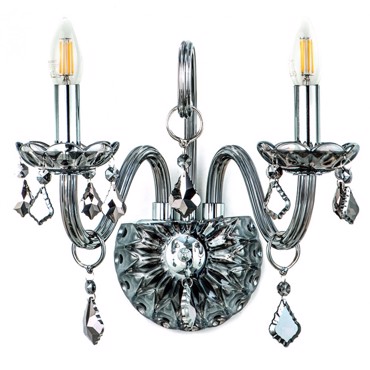 Inlight Δίφωτη Απλίκα Τοίχου Φιμέ Γυαλί E14 35X37.5cm 43391-2